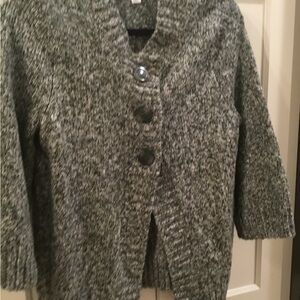 Croft & Barrow Textured Gray Sweater Cardigan Size Small
